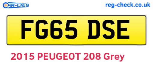 FG65DSE are the vehicle registration plates.