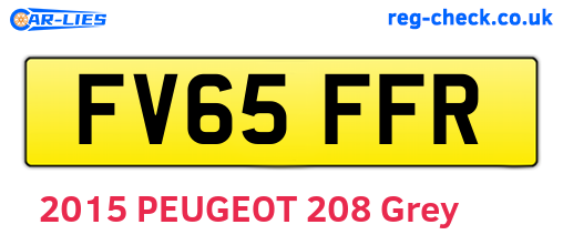 FV65FFR are the vehicle registration plates.