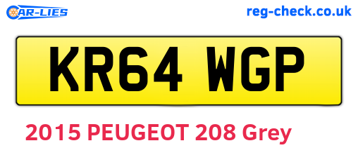 KR64WGP are the vehicle registration plates.