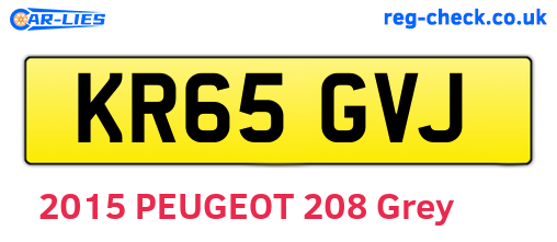 KR65GVJ are the vehicle registration plates.