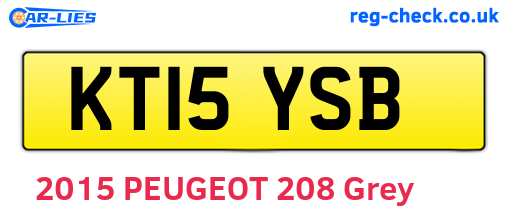 KT15YSB are the vehicle registration plates.