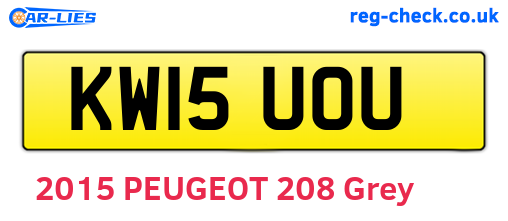 KW15UOU are the vehicle registration plates.