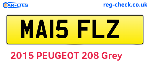 MA15FLZ are the vehicle registration plates.