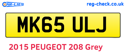 MK65ULJ are the vehicle registration plates.