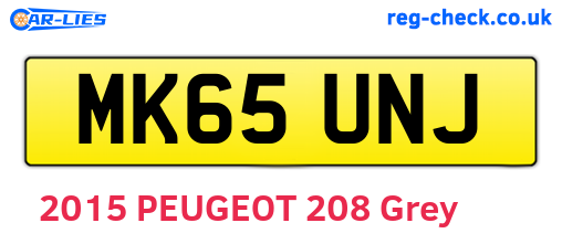 MK65UNJ are the vehicle registration plates.