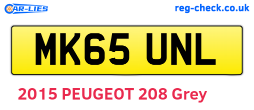 MK65UNL are the vehicle registration plates.