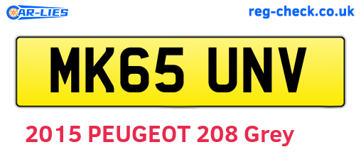 MK65UNV are the vehicle registration plates.