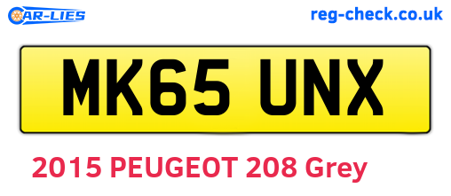 MK65UNX are the vehicle registration plates.