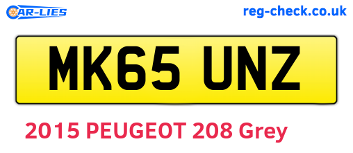 MK65UNZ are the vehicle registration plates.