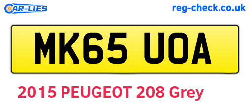 MK65UOA are the vehicle registration plates.