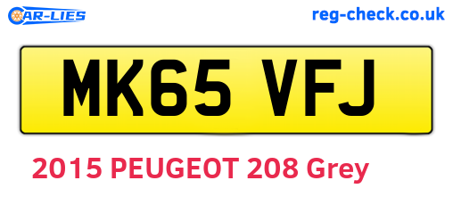 MK65VFJ are the vehicle registration plates.