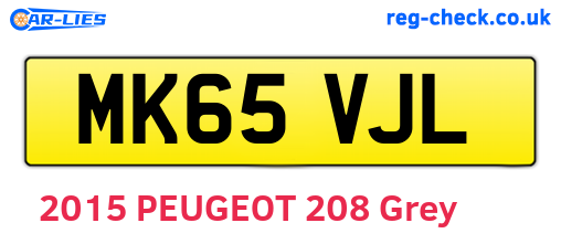 MK65VJL are the vehicle registration plates.