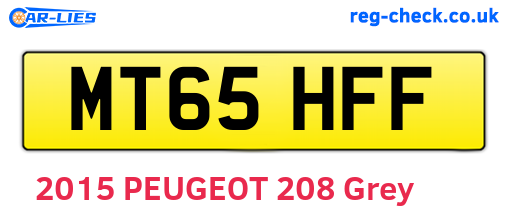 MT65HFF are the vehicle registration plates.
