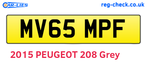 MV65MPF are the vehicle registration plates.