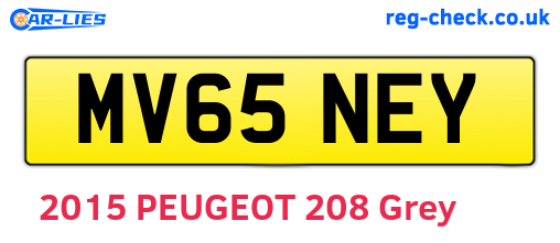 MV65NEY are the vehicle registration plates.