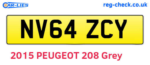 NV64ZCY are the vehicle registration plates.