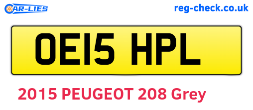 OE15HPL are the vehicle registration plates.
