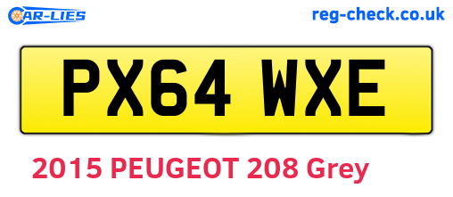 PX64WXE are the vehicle registration plates.