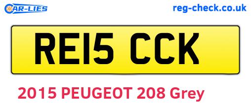RE15CCK are the vehicle registration plates.