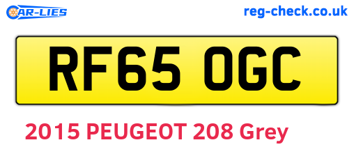 RF65OGC are the vehicle registration plates.