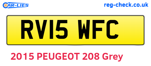 RV15WFC are the vehicle registration plates.
