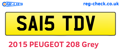 SA15TDV are the vehicle registration plates.
