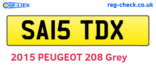 SA15TDX are the vehicle registration plates.