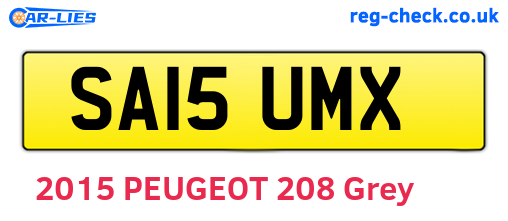 SA15UMX are the vehicle registration plates.