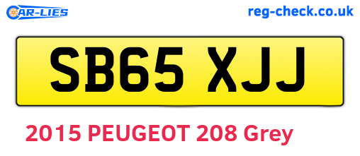SB65XJJ are the vehicle registration plates.