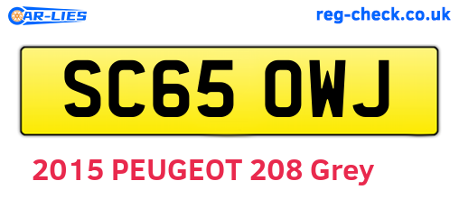 SC65OWJ are the vehicle registration plates.