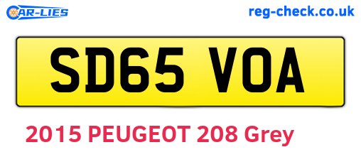 SD65VOA are the vehicle registration plates.