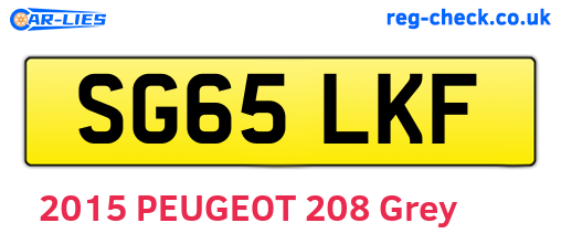SG65LKF are the vehicle registration plates.