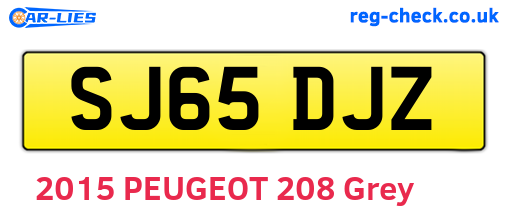 SJ65DJZ are the vehicle registration plates.