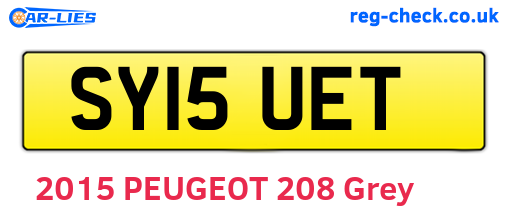 SY15UET are the vehicle registration plates.