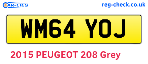 WM64YOJ are the vehicle registration plates.
