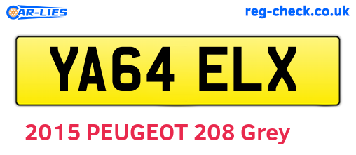 YA64ELX are the vehicle registration plates.