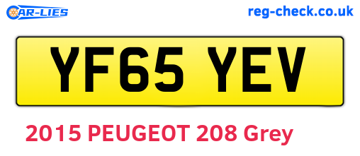 YF65YEV are the vehicle registration plates.