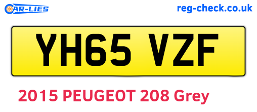 YH65VZF are the vehicle registration plates.