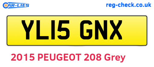 YL15GNX are the vehicle registration plates.