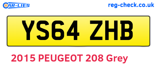 YS64ZHB are the vehicle registration plates.