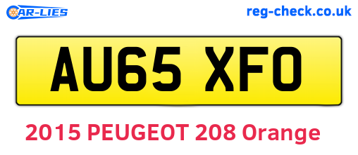 AU65XFO are the vehicle registration plates.