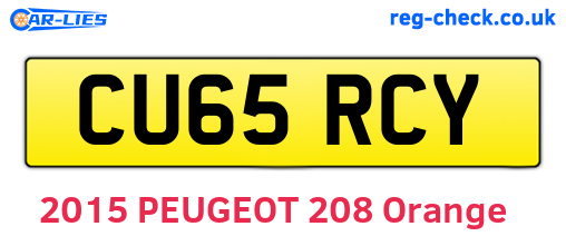 CU65RCY are the vehicle registration plates.