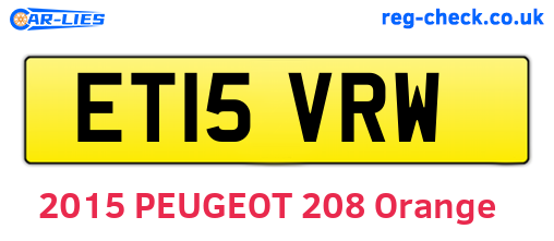 ET15VRW are the vehicle registration plates.