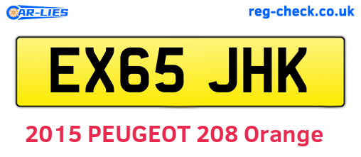 EX65JHK are the vehicle registration plates.