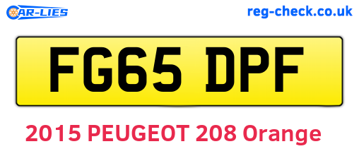 FG65DPF are the vehicle registration plates.