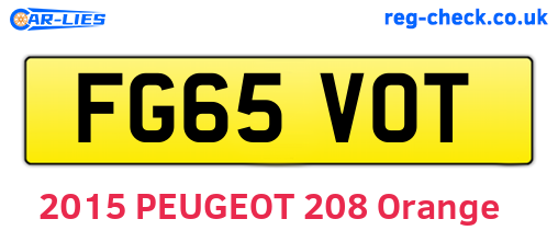 FG65VOT are the vehicle registration plates.
