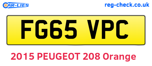FG65VPC are the vehicle registration plates.