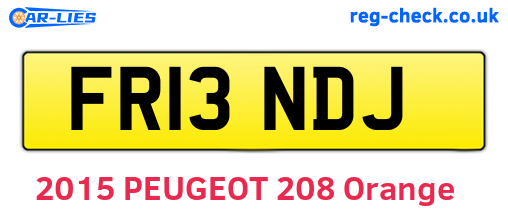 FR13NDJ are the vehicle registration plates.