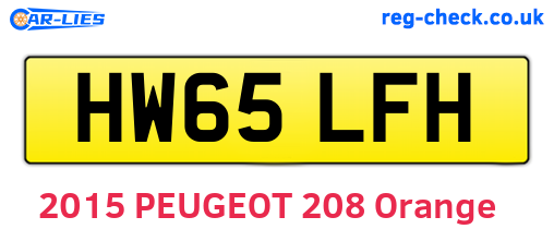 HW65LFH are the vehicle registration plates.