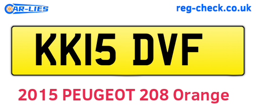 KK15DVF are the vehicle registration plates.